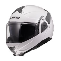 Flip-Up Motorcycle Helmet LS2 FF910 Advant II Solid White P/J