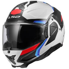 Flip-Up Motorcycle Helmet LS2 FF910 Advant II Triple White Blue Red P/J
