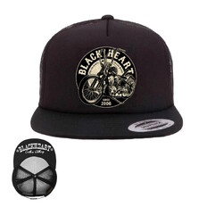 Snapback Hat BLACK HEART Chopper Trucker BLK
