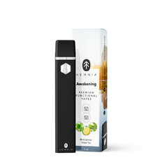 Premium Functional Vape Pen Hemnia Awakening, 60% CBD, 40% CBN, Lemon, Mint, Green Tea 1 ml