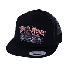 Snapback Hat BLACK HEART Red Chopper Trucker