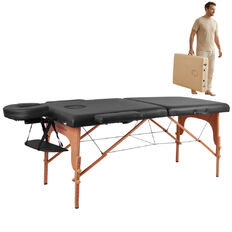 Massage Table inSPORTline Taisage 186x70x62-84 cm 2-Piece Wooden