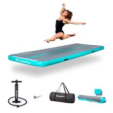 Inflatable Exercise Mat inSPORTline Airstunt 300 x 100 x 10 cm Gray w/ Hand Pump