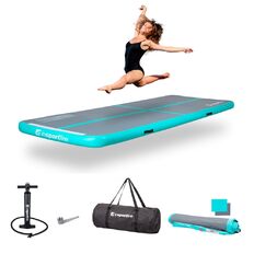 Inflatable Exercise Mat inSPORTline Airstunt 500 x 100 x 10 cm Gray w/ Hand Pump