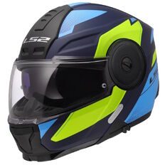 Flip-Up Motorcycle Helmet LS2 FF902 Scope II Duria Blue H-V Yellow