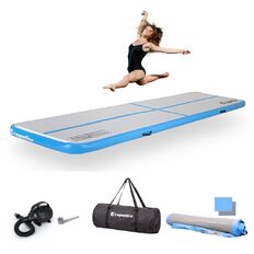 Inflatable Exercise Mat inSPORTline Airstunt 400 x 100 x 10 cm White w/ Electric Pump