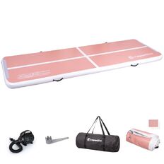 Inflatable Exercise Mat inSPORTline Airstunt 300 x 100 x 10 cm Coral Pink w/ Electric Pump