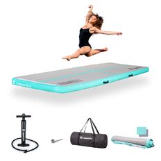 Inflatable Exercise Mat inSPORTline Airstunt 300 x 100 x 10 cm White w/ Hand Pump