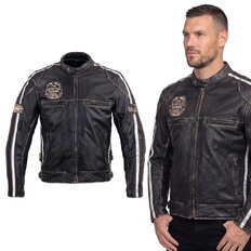 Men’s Leather Motorcycle Jacket W-TEC Sheawen Vintage