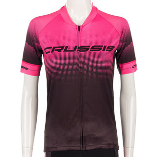 Women’s Short-Sleeved Cycling Jersey Crussis - Black-Pink