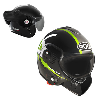 Motorcycle helmet ROOF Boxer V8 Suzuka - Black-Green