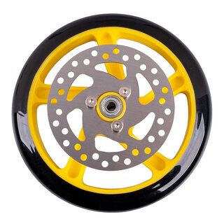 Replacement Wheel w/ Brake Rotor for inSPORTline Discola Scooter 200 x 30 mm - Yellow