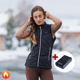 Women’s Heated Vest inSPORTline WARMher w/ 10,000 mAh Power Bank - Black