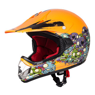 Junior motorcycle helmet W-TEC V310 - Zombie Neon Orange