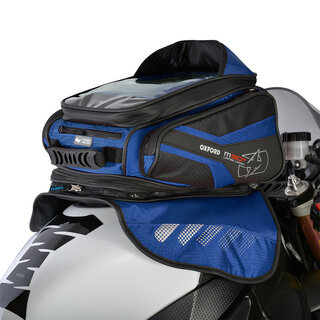 Motorcycle Tank Bag Oxford M30R 30 L Black/Blue w/ Magnetic Base