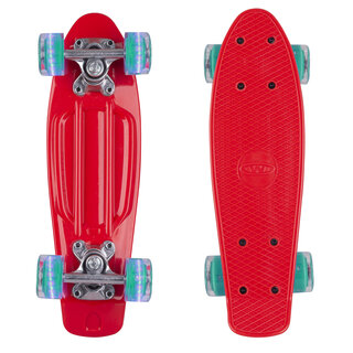 Mini Penny Board WORKER Pico 17" with Light Up Wheels - Red Boards, Light Blue Wheels