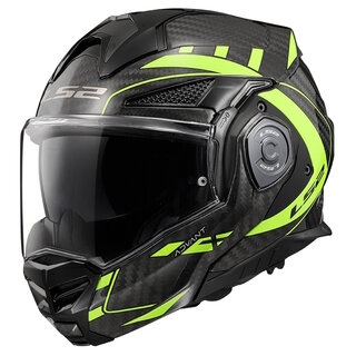 Flip-Up Motorcycle Helmet LS2 FF901 Advant X Carbon Future H-V Yellow P/J