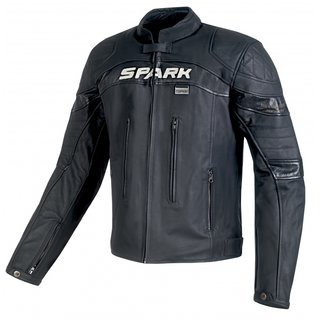 Men’s Leather Moto Jacket SPARK Dark - Black