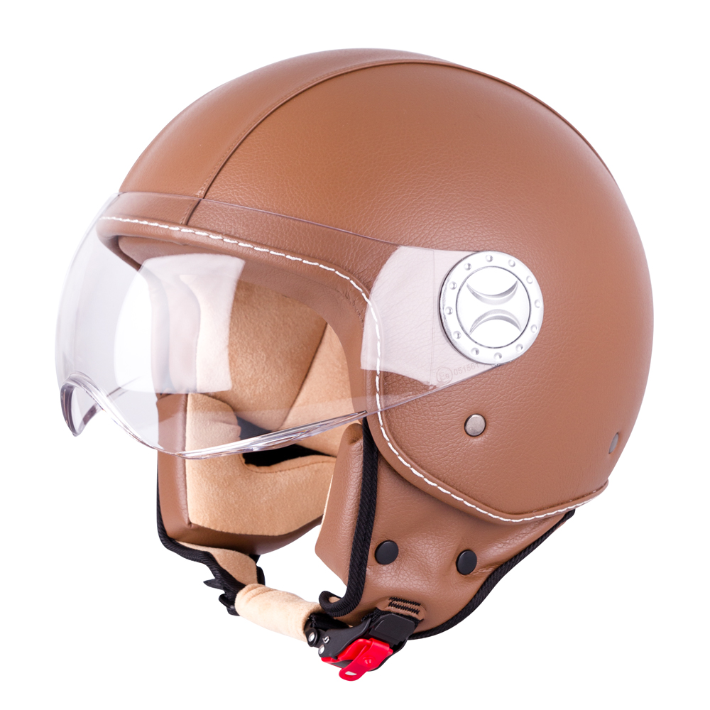 Scooter Helmet W-TEC FS-701B Leather 