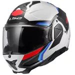 Flip-Up Motorcycle Helmet LS2 FF910 Advant II Triple White Blue Red P/J