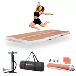 Inflatable Exercise Mat inSPORTline Airstunt 300 x 100 x 10 cm Mocha Mousse w/ Hand Pump