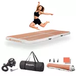 Inflatable Exercise Mat inSPORTline Airstunt 300 x 100 x 10 cm Mocha Mousse w/ Electric Pump