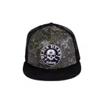 Snapback Hat BLACK HEART Bastard Skull Trucker - Khaki-Black