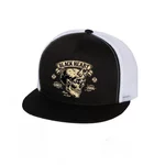 Snapback Hat BLACK HEART Devil Skull Trucker - White