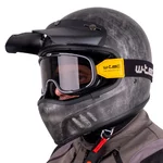 Motorcycle Helmet W-TEC Retron w/ Chesster Goggles - Striped Silver