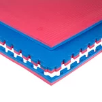 Tatami Puzzle Mat inSPORTline Malmeida 100 x 100 x 4 cm - červeno-modrá, stéblový vzor