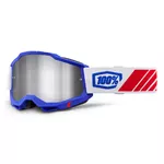 Motocross Goggles 100% Accuri 2 Mirror - Kolby modrá, zrcadlové plexi