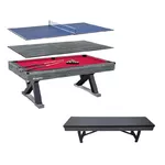 Billiards Table 3-in-1 inSPORTline Residento w/ Bench - Dark Wood