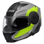 Flip-Up Motorcycle Helmet LS2 FF902 Scope II Duria Gray H-V Yellow