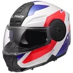 Flip-Up Motorcycle Helmet LS2 FF902 Scope II Duria White Blue Red