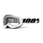 Children’s Motocross Goggles 100% Strata 2 Youth - bílá, čiré plexi