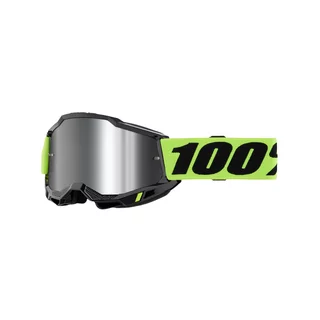 Children’s Motocross Goggles 100% Accuri 2 Junior Mirror - žlutá, zrcadlové stříbrné plexi