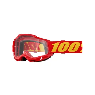 Children’s Motocross Goggles 100% Accuri 2 Junior - Red, Clear Plexi