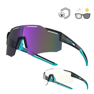 Polarized and Photochromic Sunglasses Altalist Legacy 3 - Black with black lenses - turquoise-black s with purple lenses