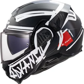 Flip-Up Motorcycle Helmet LS2 FF910 Advant II Tape Black P/J