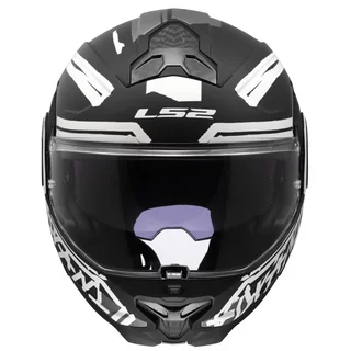 Flip-Up Motorcycle Helmet LS2 FF910 Advant II Tape Black P/J