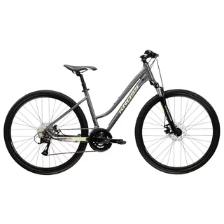 Women’s Cross Bike Kross EVADO 3.0 28” – 2025 - šedá / zelená / lesk