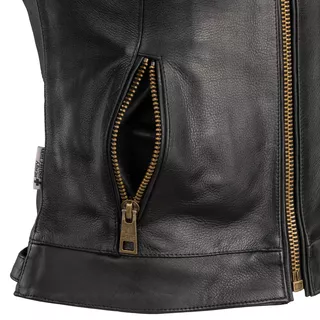 Women’s Leather Motorcycle Jacket W-TEC Stripe Lady - Black