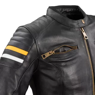 Women’s Leather Motorcycle Jacket W-TEC Stripe Lady - Black