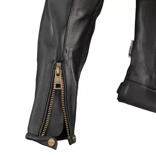 Women’s Leather Motorcycle Jacket W-TEC Stripe Lady - Black
