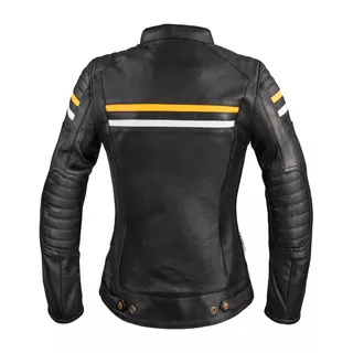 Women’s Leather Motorcycle Jacket W-TEC Stripe Lady - Black