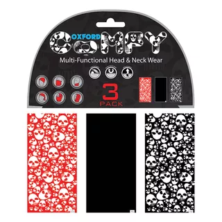 Universal Multi-Functional Neck Warmer Oxford Comfy 3-Pack - Grafitti Mono