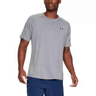 Men’s T-Shirt Under Armour Tech SS Tee 2.0 - Red/Graphite - Steel Light Heather/Black