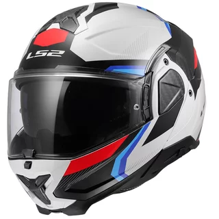 Flip-Up Motorcycle Helmet LS2 FF910 Advant II Triple White Blue Red P/J