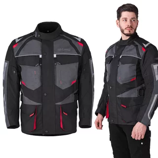 Men’s Motorcycle Jacket W-TEC Burdys Evo - Black-Grey-Red