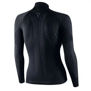 Women’s Thermal Motorcycle T-Shirt Rebelhorn Therm II Lady Jersey - Black-Grey